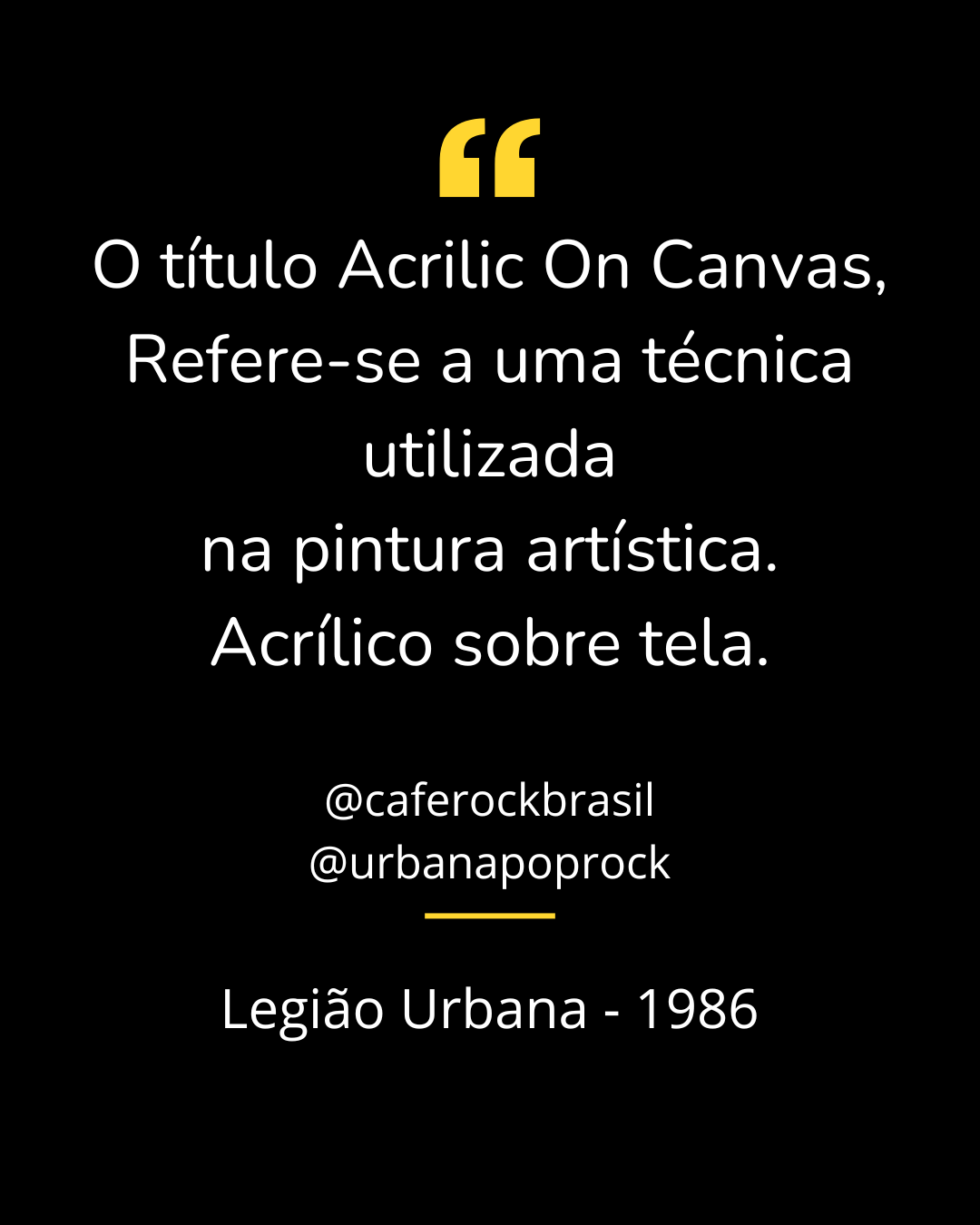 "Acrilic on Canvas do 2º álbum, nos leva de forma lírica a uma técnica de pintura - acrílico sobre tela.