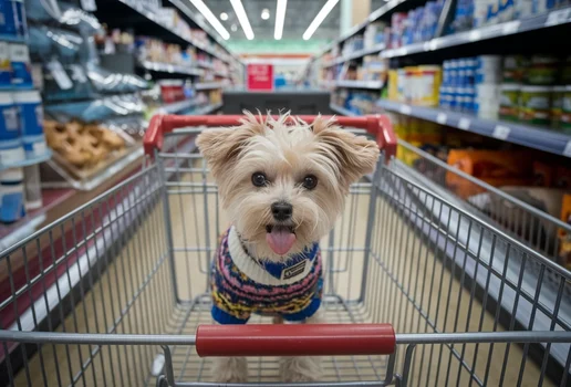 Supermercado brasileiro acopla carrinho para pets.